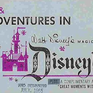 Vintage Midcentury Disneyland Memorabilia - Attraction Coupon - Ticket Book