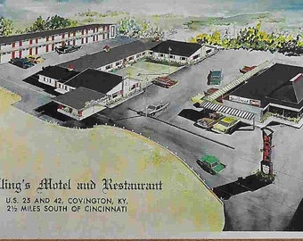 Vintage Unused Advertising Postcard - Schilling's Motel & Restaurant - Covington, KY - USA
