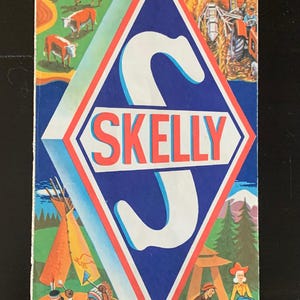 Vintage Midcentury Anleitung - Straßenkarte - Skelly Oil Co. Anzeige - Landstraße Karte von Zentral der Vereinigten Staaten - USA