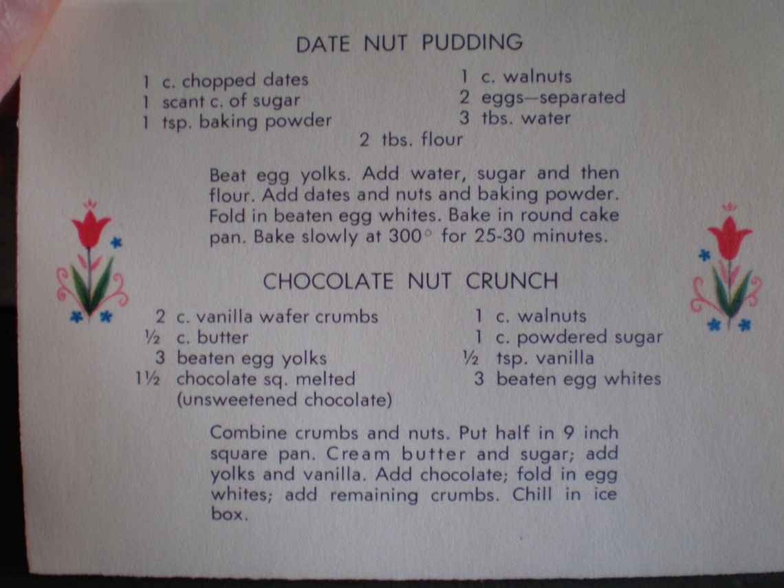 Vintage Unused Hallmark Blank Greeting Card With Baking Etsy