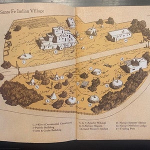 Vintage Midcentury Travel Brochure Santa Fe Railway Indian Village image 3