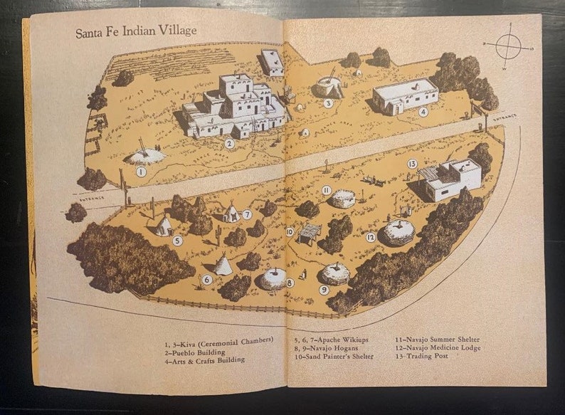 Vintage Midcentury Travel Brochure Santa Fe Railway Indian Village image 3