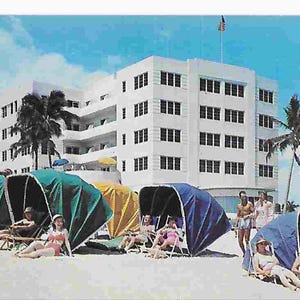 Postal vintage de viaje de mediados de siglo sin usar - Trade Winds Hotel - Fort Lauderdale, FL