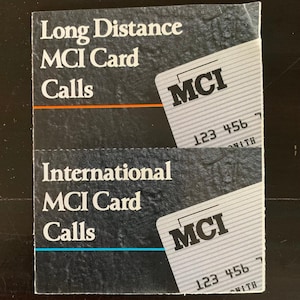 Vintage MCI-kaart voor lange afstand uit de jaren 80 - advertentie