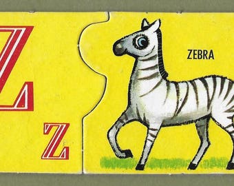 Vintage Mid Century Children's Illustration - Z - Zebra