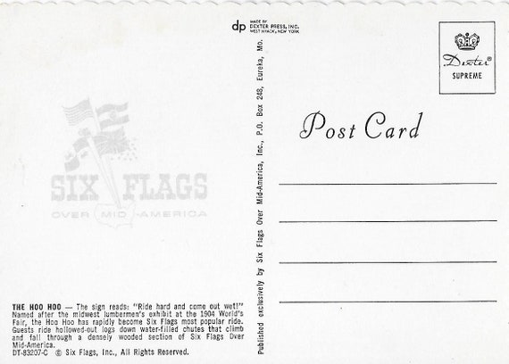 Vintage 1970 S Six Flags Over Mid America The Hoo Hoo Etsy etsy