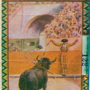 Vintage Midcentury Advertisement - Ticket - Monumental Plaza Mexico - Mexico City - Mexico - Bull Fighter #122