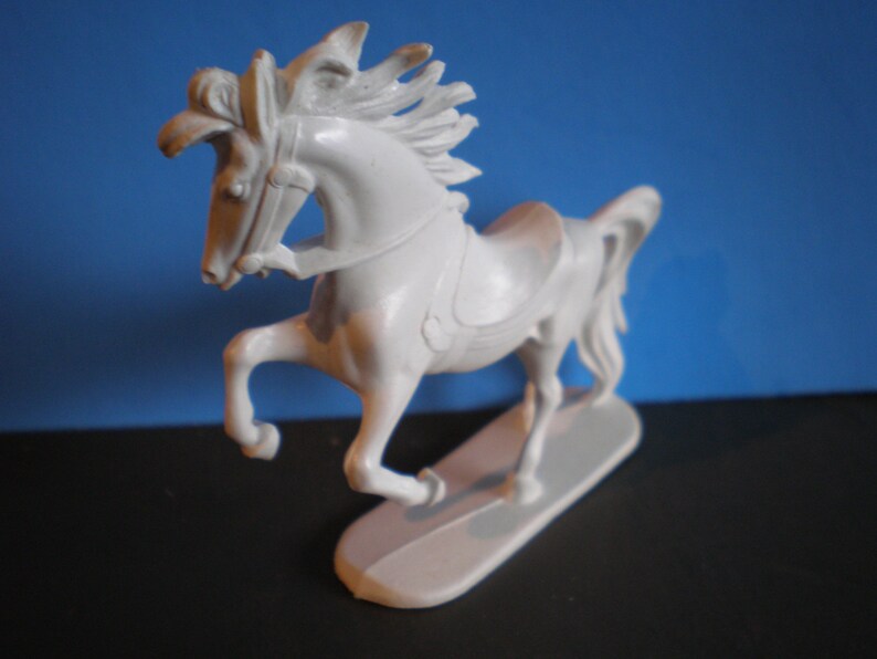 Vintage Mid Century Children's Toy Plastic White Horse Etsy