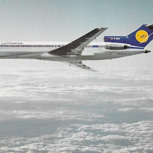 vintage Carte postale voyage inutilisée - Lufthansa - Boeing 727 Europa Jet