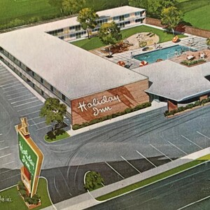 Vintage 70er Jahre Gebrauchte Reise Postkarte - Holiday Inn - Zanesville, OH - USA