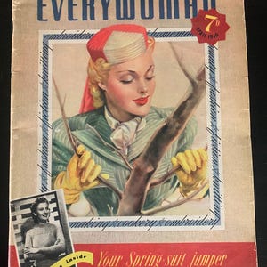 Vintage 1940&#39;s Magazine - Everywoman - Fashion - Home Decor - Recipes