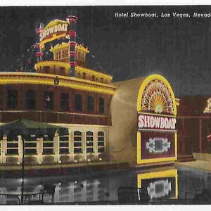 Vintage unbenutzte Reisepostkarte - Hotel Showboat - Las Vegas, Nevada - USA
