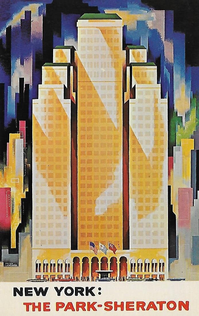 Vintage Mid Century Unused Travel Postcard - NYC - The Park - Sheraton