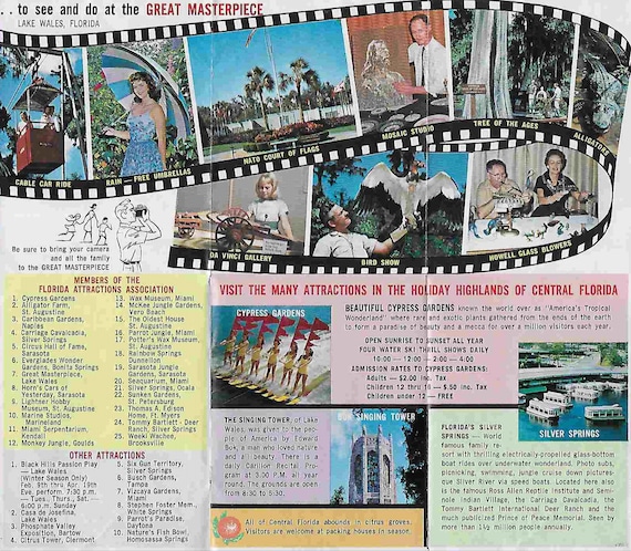 Vintage 1950's Travel Brochure - Central Florida - USA - Etsy