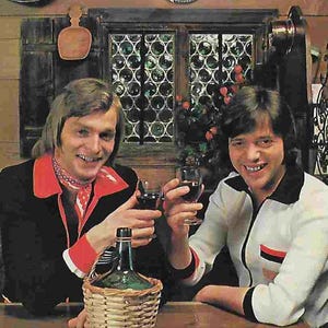 Cartão postal fotográfico vintage dos anos 1970 - Martin & Torsten - autografado