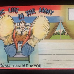 Vintage Unused WW2 Postcard Booklet - Funny - Comic Life in The Army - 18 Views