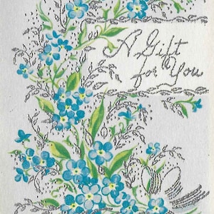 Vintage Mid Century Unused Greeting Card - A Gift For You - Blank