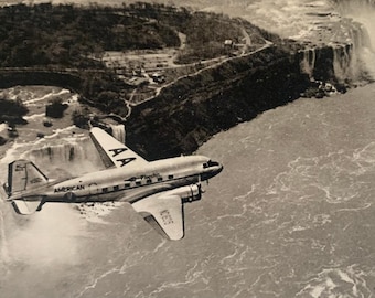 Vintage Unused Photo Postcard - American Airlines Flagship New York - Chicago Niagara Route