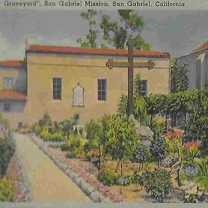 Carte postale photo inutilisée vintage des années 40 - Mission San Gabriel - Californie