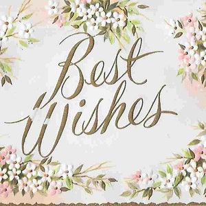 Tarjeta de felicitación vintage sin usar de los años 50 - Mis mejores deseos