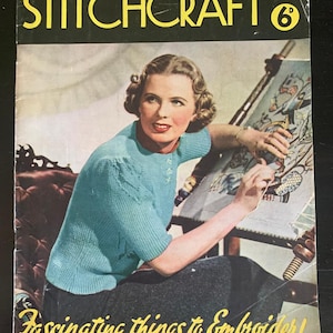 Vintage 1930&#39;s Sewing Magazine - StichCraft - Fashion - Home Decor - Fascinating Things to Embroider