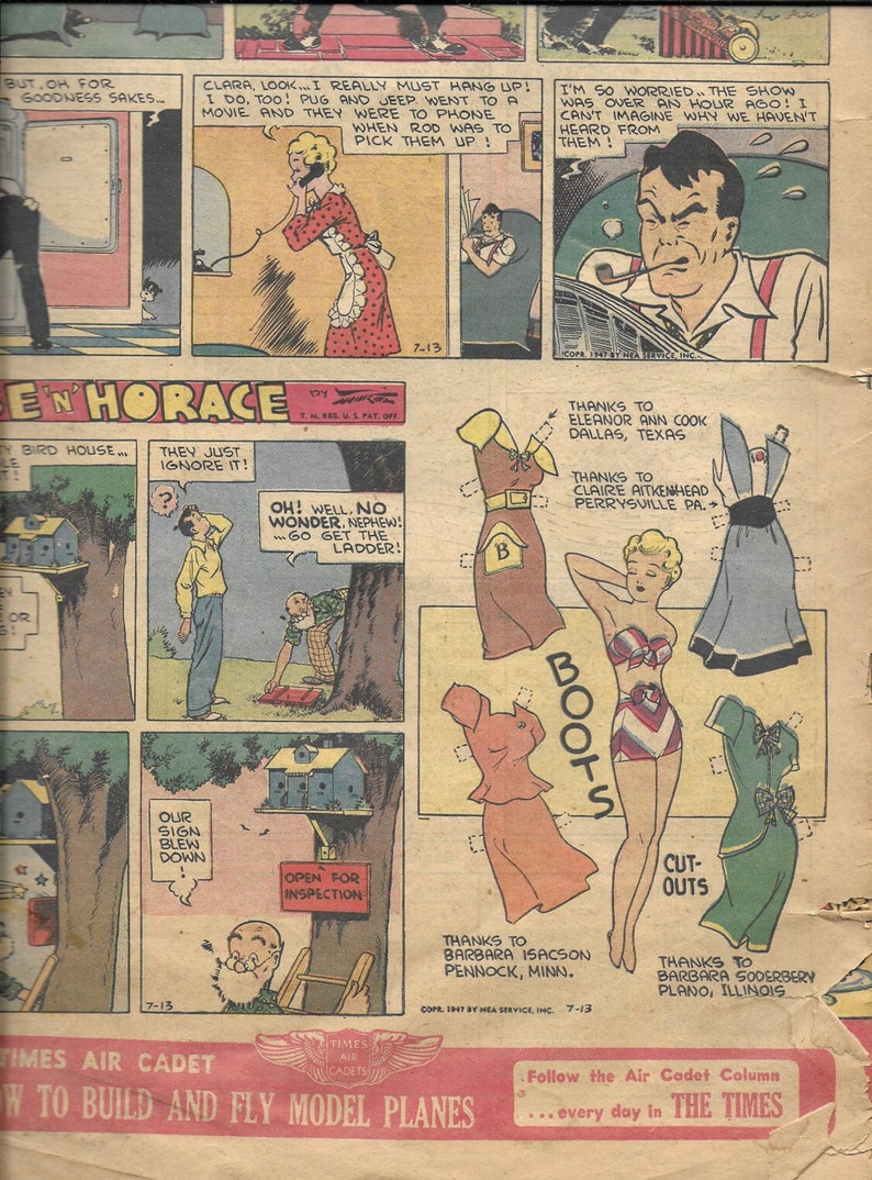Vintage 1940's Comic Strip Pages in Color - Etsy