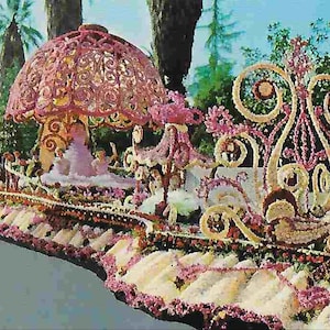 Vintage carte postale photo inutilisée du milieu du siècle - Parade du tournoi des roses - Pasadena, Californie - États-Unis