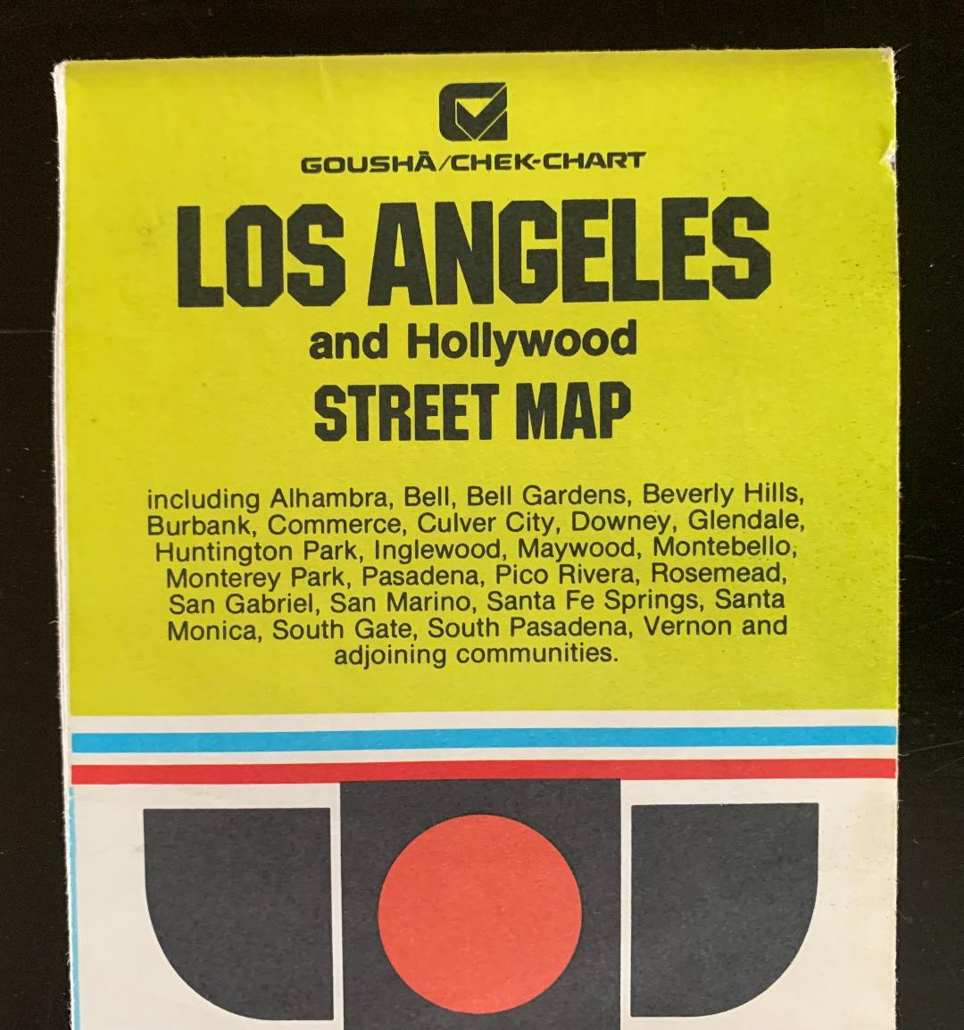Vintage 1980's Travel Road Map - Los Angeles and Hollywood