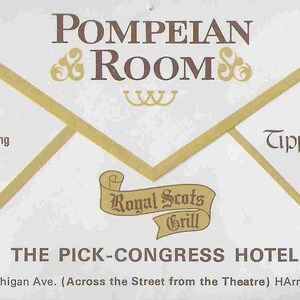 Vintage Mid-Century Chicago Advertisement - Theatre Ticket Stubs - The Auditorium Theatre - The Pick-Congress Hotel