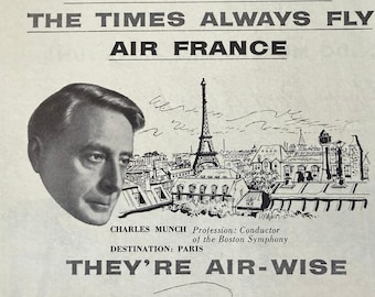 Vintage Midcentury Travel Advertisement - Air France