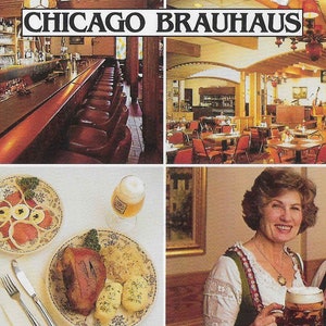 Cartolina fotografica d'epoca - Viaggi - Chicago Brauhaus Restaurant - Tedesco