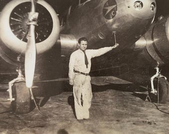 Vintage Early 1900's Original Black & White Photo - Pilot