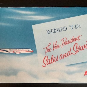 American Airlines Mid-Century vintage - Ephemera - Ensemble de trois