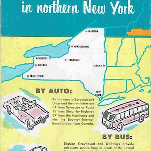 Vintage 1950&#39;s Travel Brochure - Massena - New York - USA
