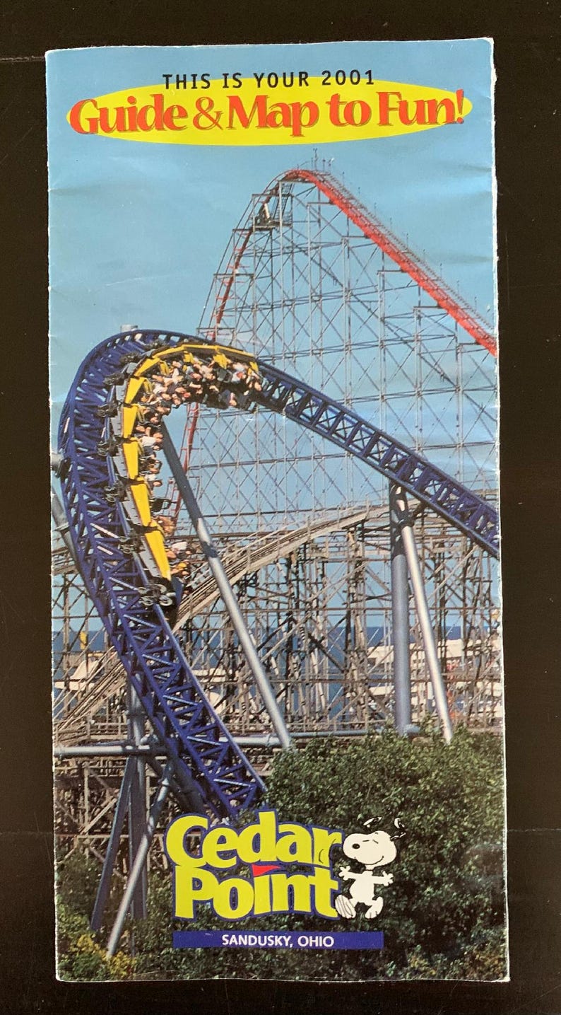 Vintage 2000's Cedar Point Amusement Park Guide & Map - 2001 - Etsy
