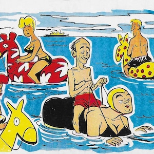 Vintage carte postale illustrée drôle inutilisée du milieu du siècle - humour - Laff Gram