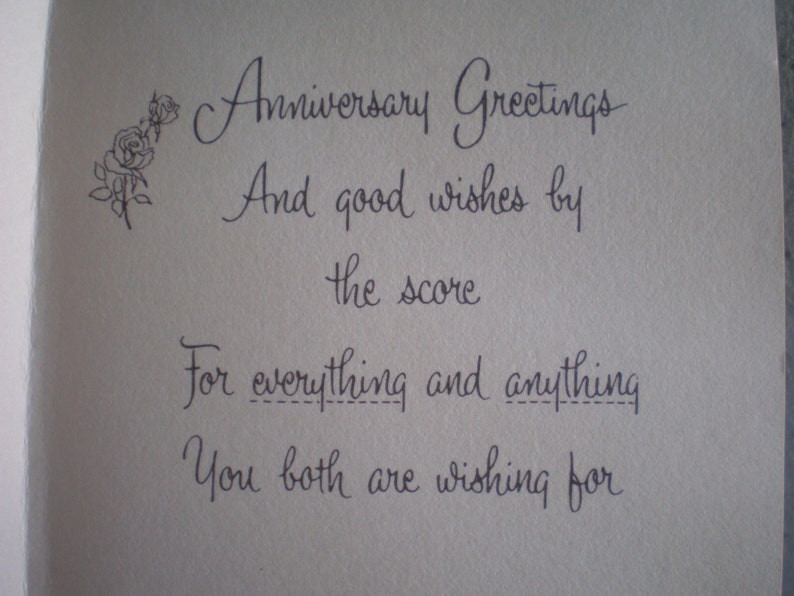 Vintage Mid Century Unused Greeting Card Congratulations On Your Anniversary