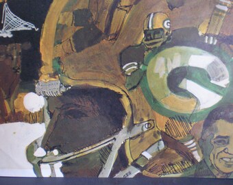 Vintage 1960's Original Terry Smith Sports Poster - Wisconsin Green Bay Packers