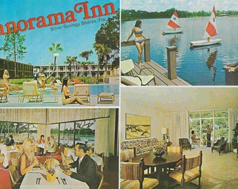 Vintage Mid-Century Unused Advertisement Postcard - Panorama Inn - Silver Springs Shores - Florida - Summer