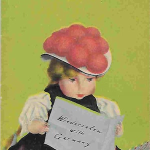 Brochure de voyage et carte illustrée vintage des années 1950 - Wiedersehen avec l'Allemagne