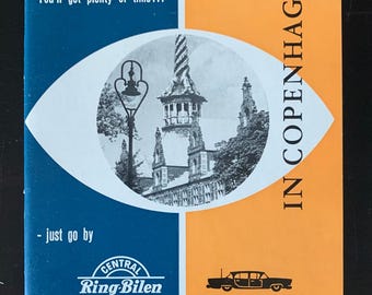 Folleto de viajes vintage de mediados de siglo - Copenhague - Danés - Dinamarca - Copenhague