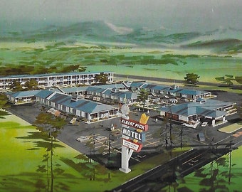 Vintage Unused Mid Century Travel Postcard - Albert Pick Motel - Chattanooga, TN