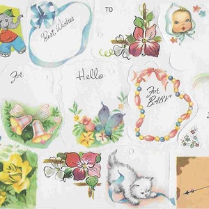 Vintage Midcentury Unused Present Gift Tags - Set of 16 - Special Occasions