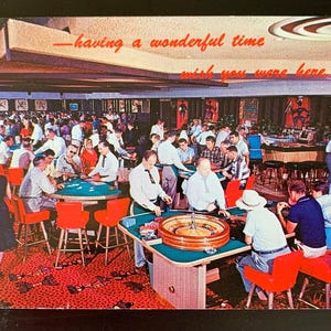 Postal de viaje vintage usada - Juegos de azar - Casino - Las Vegas, NV - EE. UU.