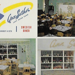 Cartão postal vintage com foto não utilizada de meados do século - Restaurante Ann Sather - Chicago