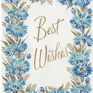 Vintage unbenutzte 1950er Jahre Grußkarte - Best Wishes