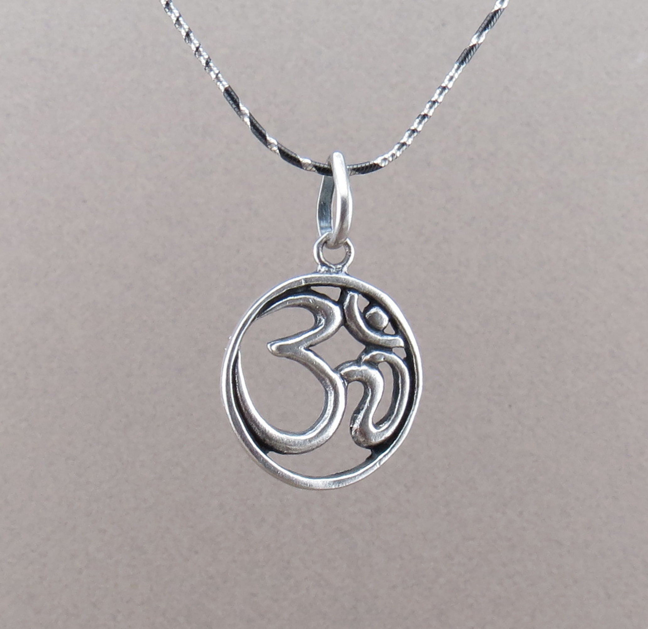 Silver Om Pendant - Etsy Australia