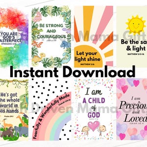 Christian Kids Backpack Tags: Bible Verse Affirmations (Printable PDF Download)