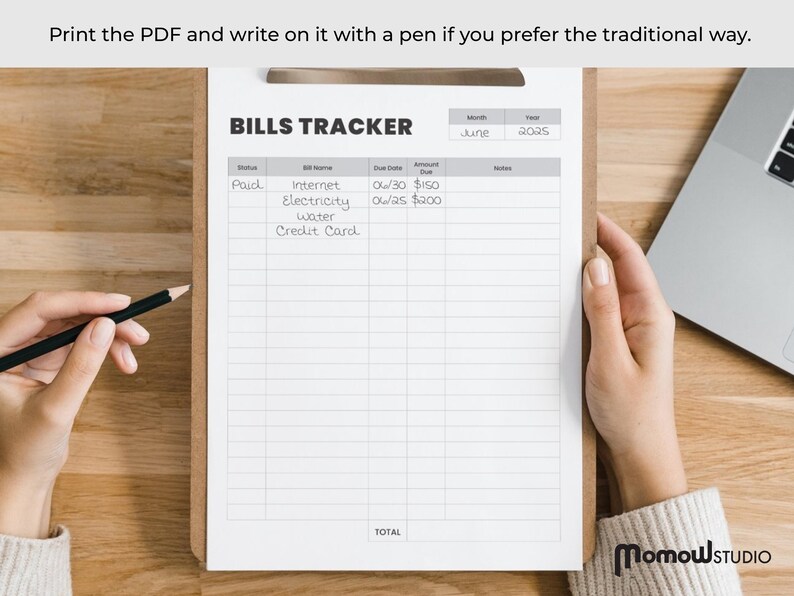 Monthly Bill Tracker, Bill Planner, Bill Payment Checklist, Payment ...