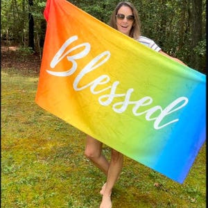 Christian beach towel women gifts for her faith based gift for girl inspirational summer accessory thick towel for kid camp towel